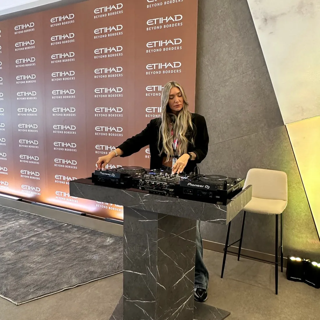 F1 ADGP DJ set at the Etihad hospitality suite