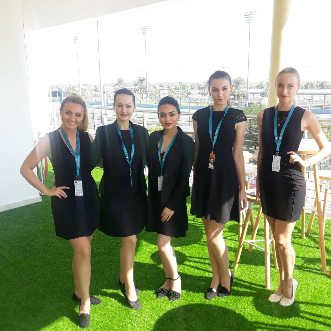 F1 ADGP hospitality team on the terrace