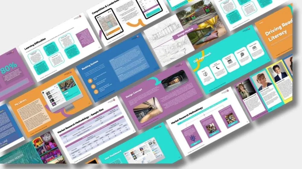 Pitch deck design for a children's reading and literacy engagement campaign