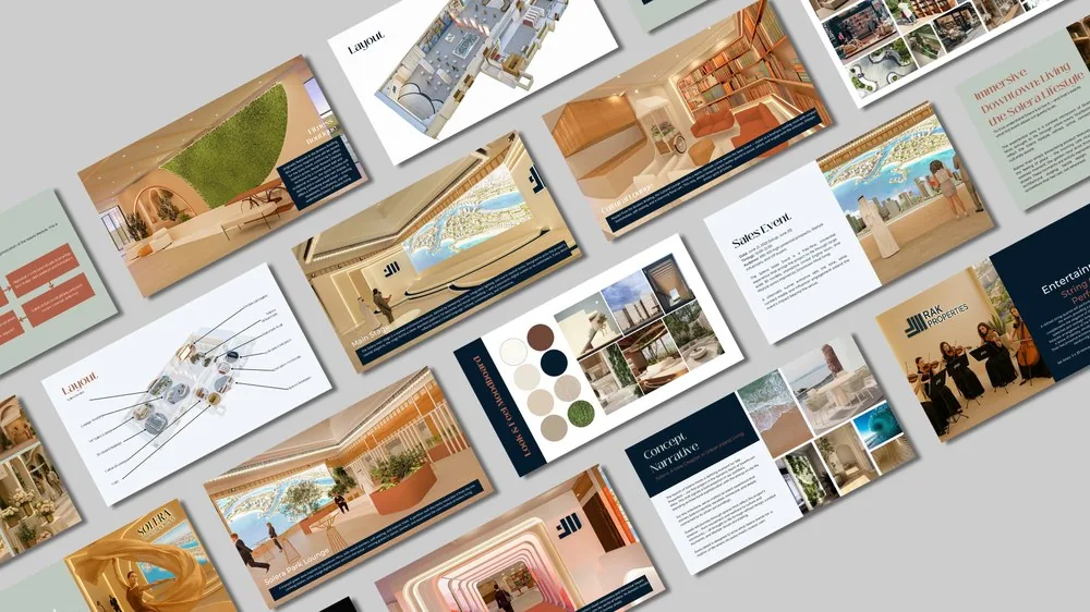 Pitch deck design for RAK Properties' Solara downtown residential launch, Ras Al Khaimah